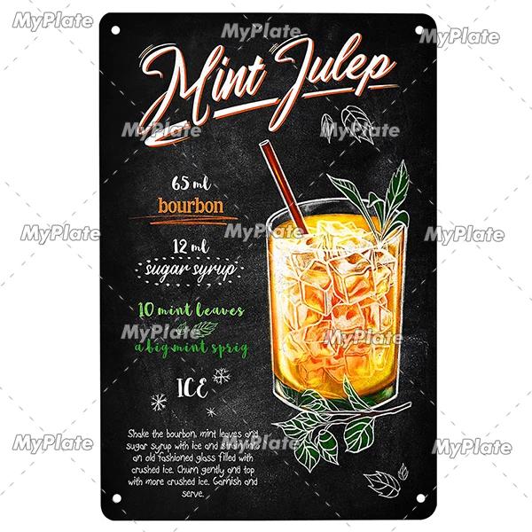 Cocktail Metallschild Plakette Metallschild Vintage Pub Lustiges Blechschild Wanddeko für Bar Pub Club Man Cave Blechschilder Vintage