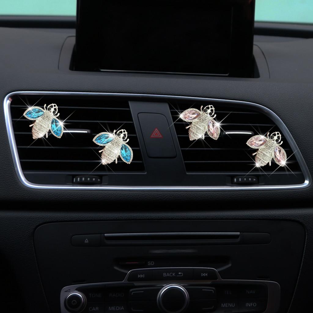 Crystal Bee Unique Car Aromatherapy Clip Air Vent Perfume Holder Set Decorative