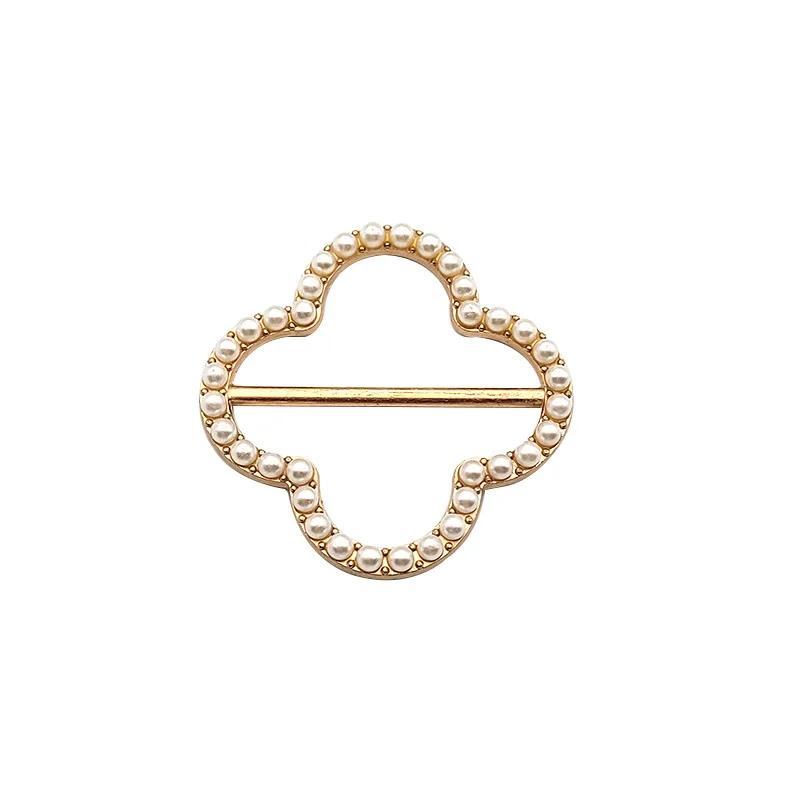 1pcs Temperament Rhinestone Clothes Corner Knot Buckles Women's Silk Scarf Clothes T-shirt Shirt Hem Knot Decorative Button