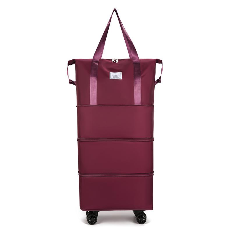 Extra Large Capacity Three-layer Extended Wet and Dry Clothes Moving with Wheel Storage Bag Can Be Used To Cover The Luggage Bag