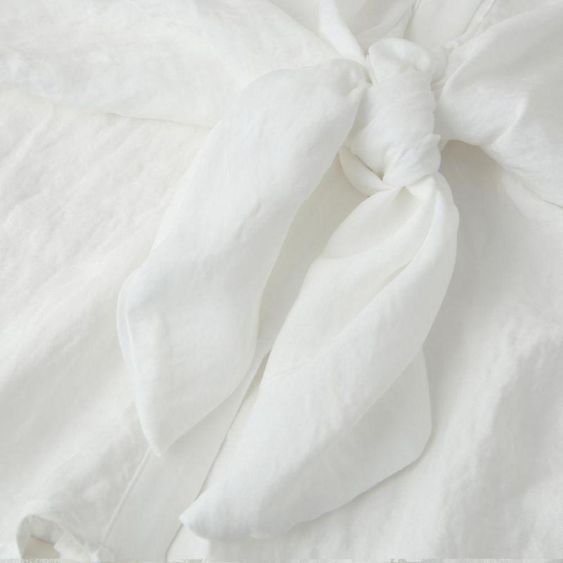 Kaslead New Arrival Women's Fashion Style Bow Tie Drape Loose Long Sleeves Lapel Casual Shirt 2298057