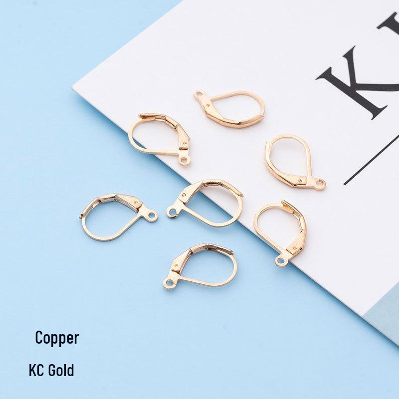 DIY D-Shaped Copper Earring Hooks - Handmade Accessories & Semi-Finished Clasps