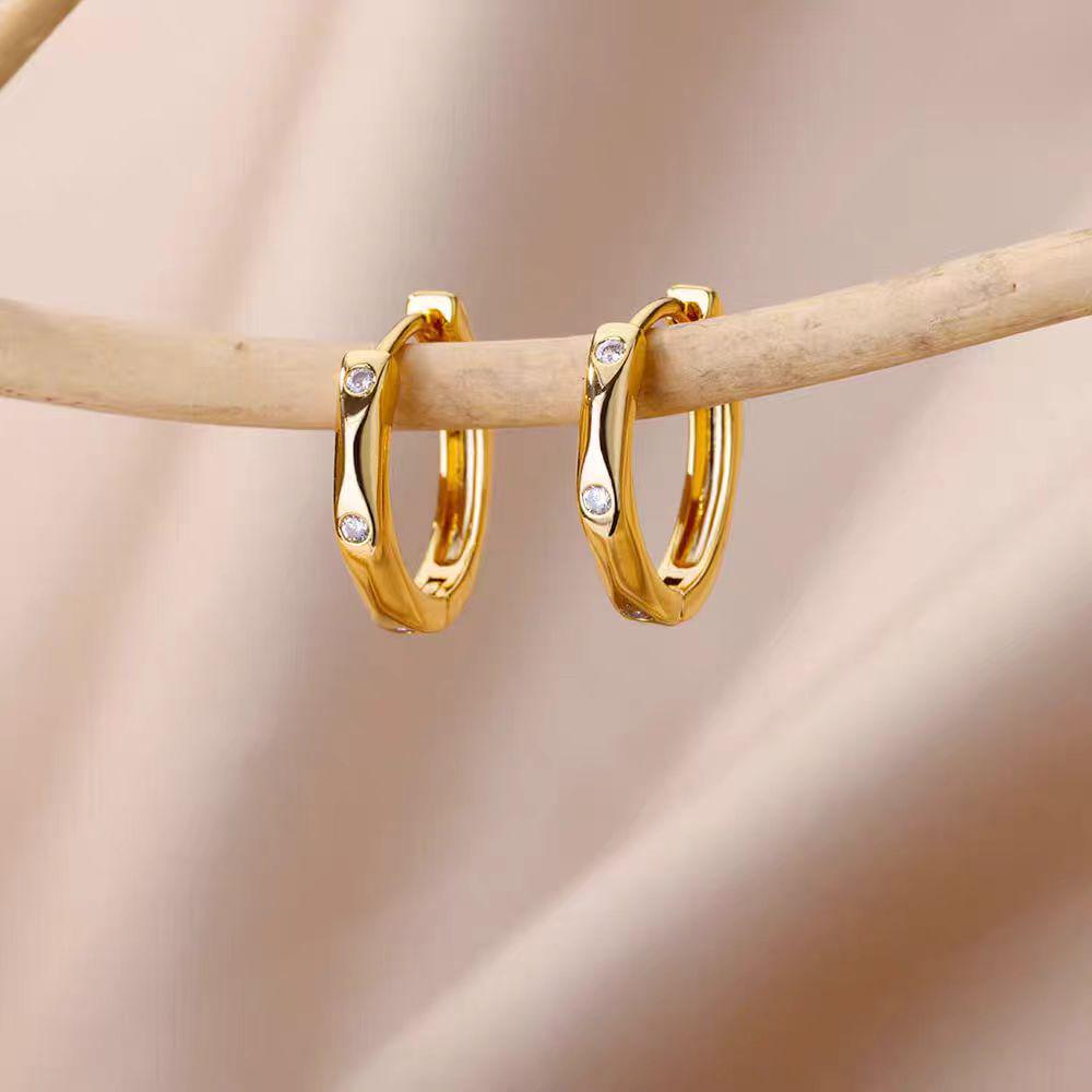 18K Gold Light Luxury European & American Minimalist Earrings for Women