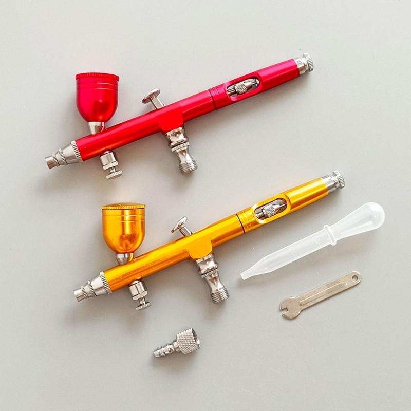 Double Action Air Brush Gravitational Feed Nozzle Guns Cake Decorating Brushes For Nail Manicure Art Crafts Cake