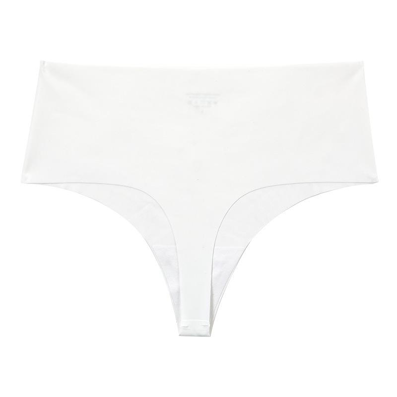 Foreign trade thong women's seamless invisible quick-drying high-waisted ice silk briefs large size breathable sexy abstinence T-pants