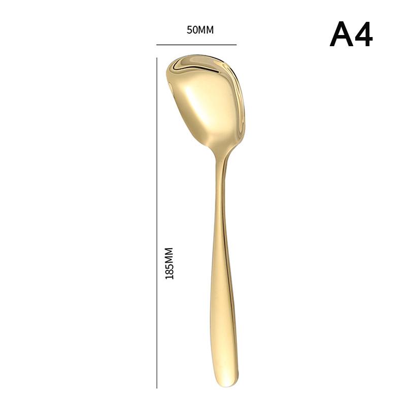 Big Salad Spoon Fork Set Stainless Steel Kitchen Food Server Pasta Utensils Public Gold Tableware Using Buffet Restaurant Tools