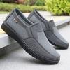 Lightweight Men's Breathable Slip-On Casual Shoes - Brown Mesh Fabric Low Top Walking Sneakers for Outdoor, All-Season Comfort