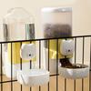 2PCS Cage Mounted Automatic Pet Food Water Dispenser with Cartoon Cats Design Easy Installation For Home Feeding Supply