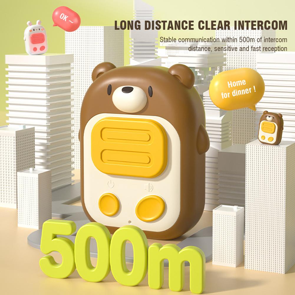 2ks přenosná dětská ruční vysílačka 500M Roztomilý kreslený medvídek Králík Interkom Automat pro děti Venkovní hračky pro děti Dárek pro děti