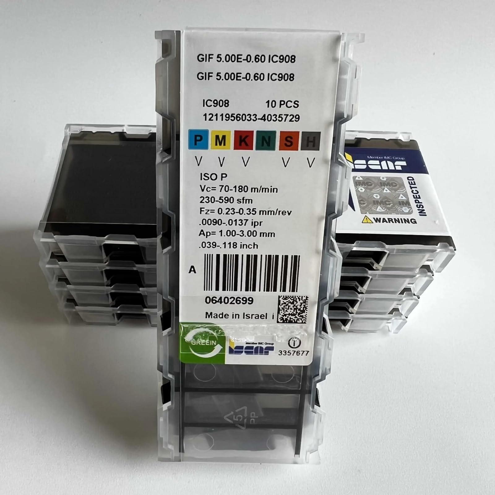 

GIF5.00E-0.60 IC908 /Industrial indexable Carbide Inserts 10 PCS