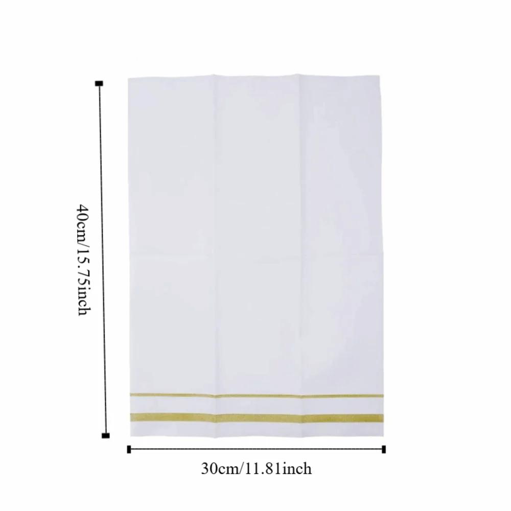 50 Piece Dust-free Paper Disposable Table Napkin Striped Print Soft Table Towel Biodegradable Disposable Serviette