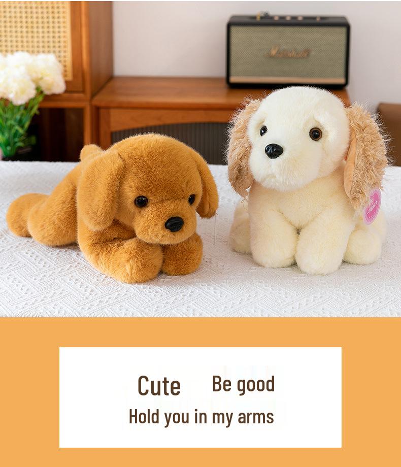 Golden Retriever Puppy Plush Toy in Lying Pose - Adorable and Soothing Companion Doll