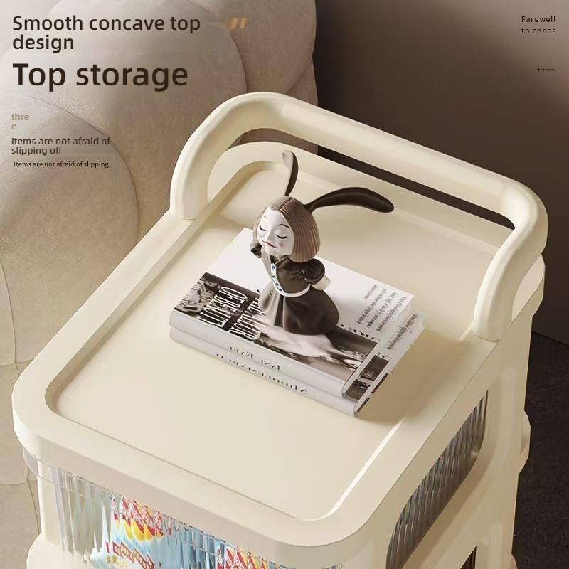 Multi-Layer Transparent Trolley Storage Shelf Trolley Organizer Drawer-Type Rolling Storage Mobile Cosmetics Snack Storage Rack