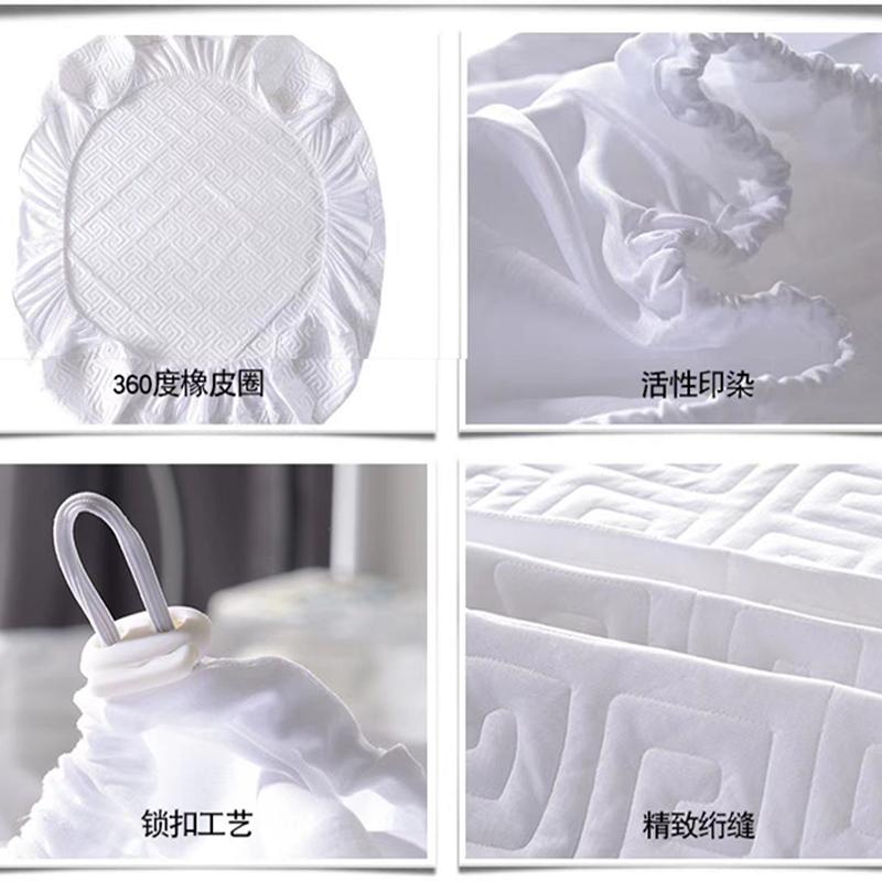 Quilted Mattress Cover Embossed Bed Sheet Mattress Protector Home Textile Solid Color Bed Cover Mattress Cover Thick Soft Cushion Bedding NoPillowcase