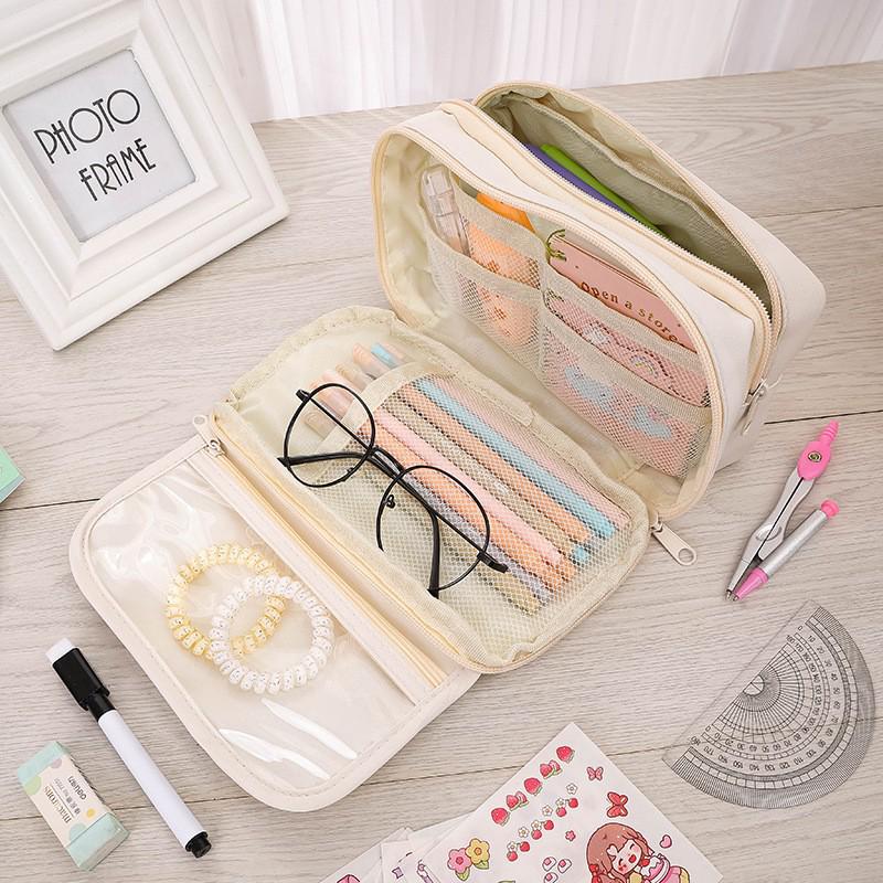 Stylish Transparent Nine-Layer Panda Pencil Case for Students