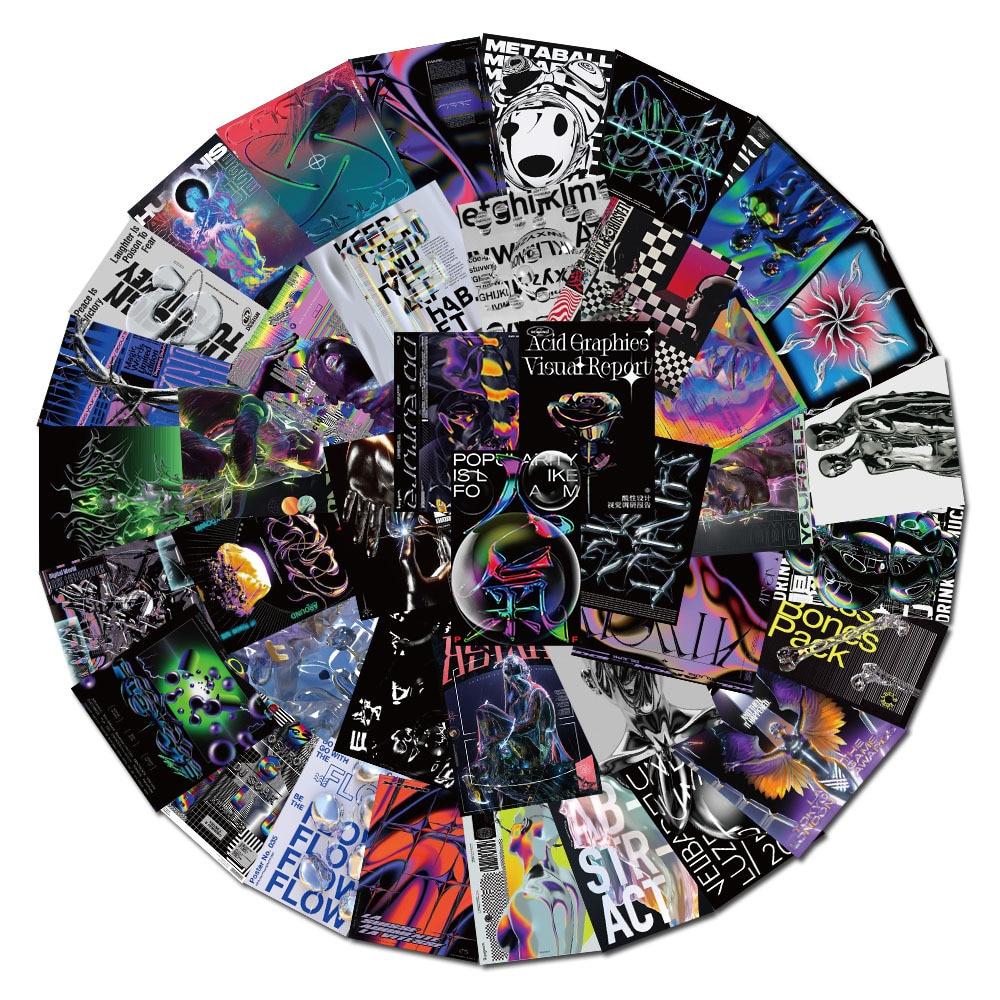 10/40 buc acid psihedelic grafică artă graffiti autocolante estetice skateboard telefon laptop chitară autocolante