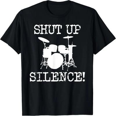 Funny Drummer Art For Women Girls Drum Set Musician Drumming T-Shirt