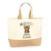 Tote Bag - PLANETEE - Blandine Paws Off Bear - Natural Jute - Printed In France - Large Capacity