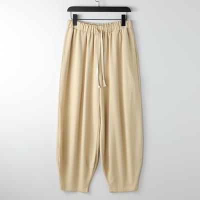 Men's Spring and Summer Breathable Cotton Nine-minute Calf Pants Loose Large Size Leisure Nine-minute Pants