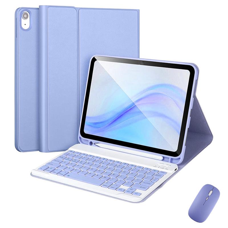 10.9" iPad A16 Protective Case with Detachable Bluetooth Keyboard, Magnetic Pen Slot, Leather for 10th Gen