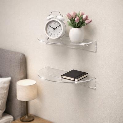 Wall Mounted Semi-circular Display Rack Minimalist Modern Acrylic Floating Shelf Decorative Model Storage Rack Picture