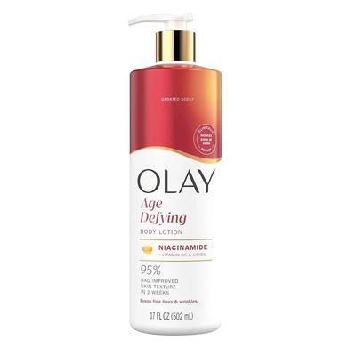 Body Lotion 502ml 1 Pack Age Defying Olay Body Lotion for Women, Age Defying with Niacinamide Serum