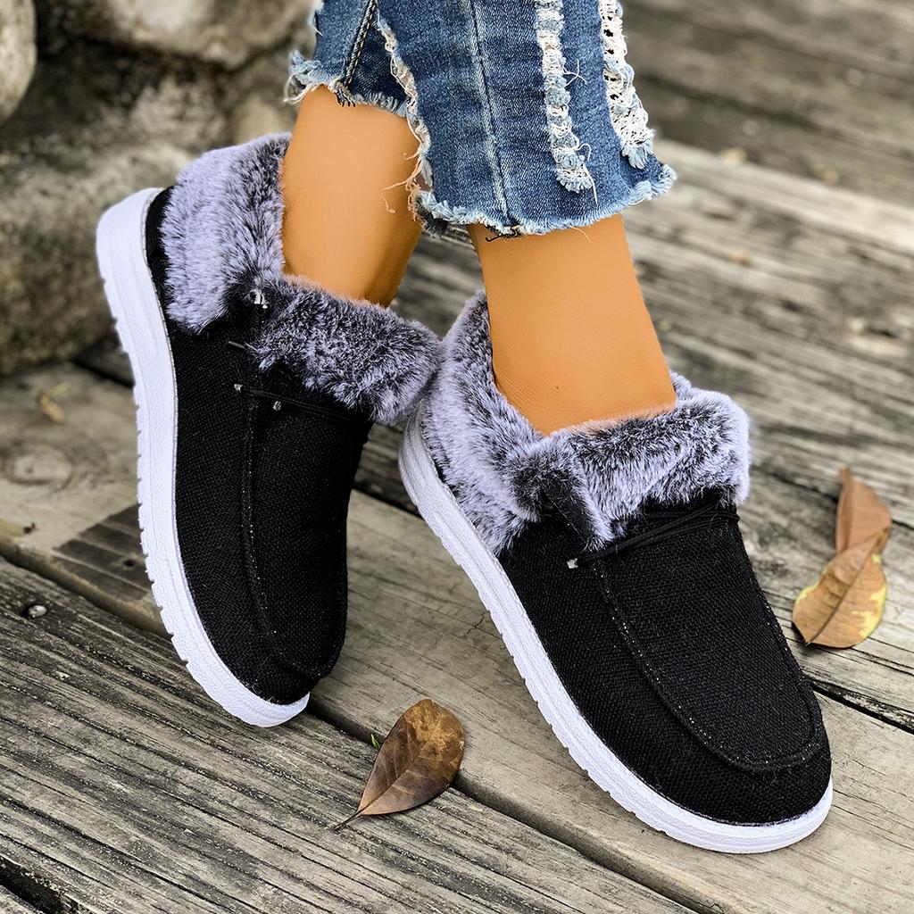 Women Ankle Boots Winter Thick Bottom Warm Cotton Boots Women Large Size Lined Thickened Snow Boots Casual Round Toe Shoes Women