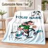 Gaston Lagaffe Custom Name Flannel Throw Blanket Soft Warm for Sofa Bed Indoor Home Use