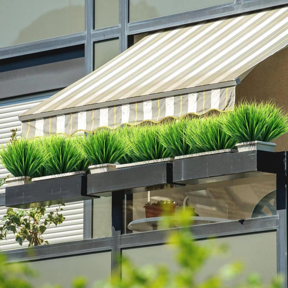 5DB/10DB/20DB Műanyag Mű 7 ágú Fű Növény Zöld Fű Imitáció Hamis Növény Lakásdekoráció Kertészkedés Fű Kültéri