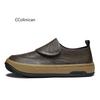 Genuine Leather Men Increase Casual Shoes Men Handmade Loafers Travel Breathable Slip On Black Soft Walking Leisure Shoes