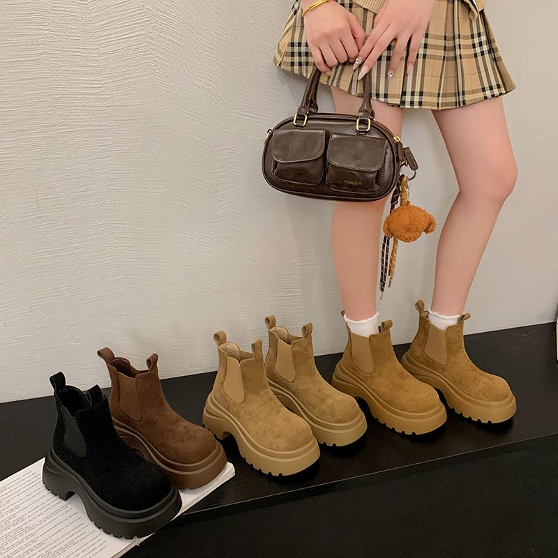 Fashion 2025 New Fashion Slimming Briti Sle Boots Women's Retro Ankle Boot Autumn Winter Warmth Comfort Mid-Calf Knight Ort Boots