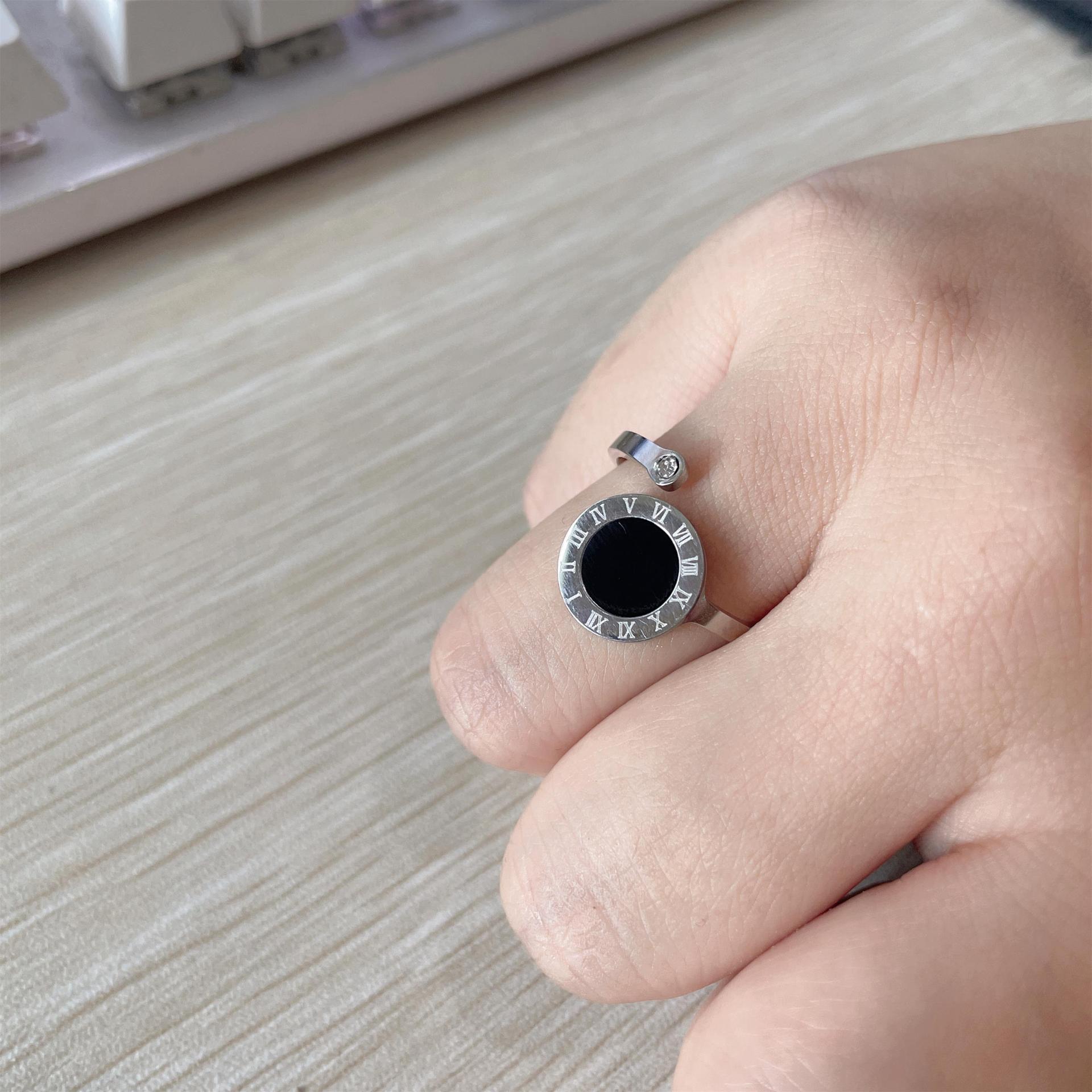 

Открытое полое кольцо из европейско-американской титановой стали - японская и корейская ниша, не выцветает, роскошный стиль для женщин