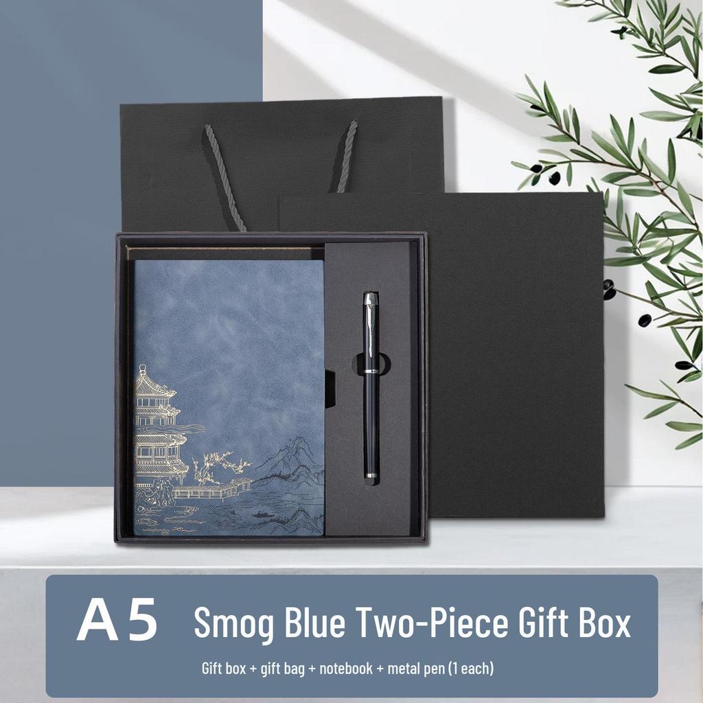 Chinese Style Soft Leather A5 Notebook - High-Quality Diary and Office Meeting Minutes Book