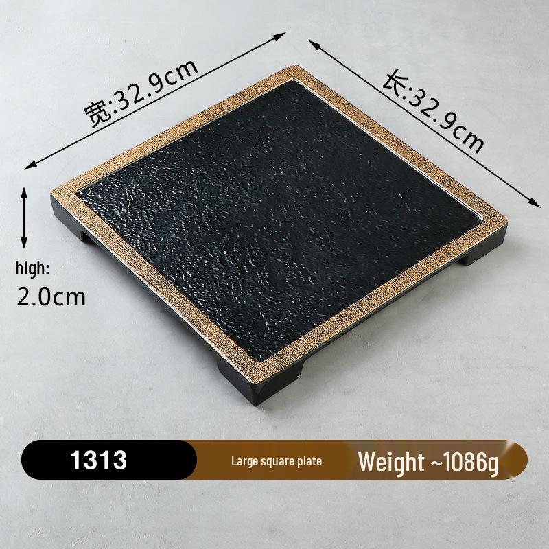 Melamine Imitation Porcelain Hot Pot & BBQ Plate with Handle