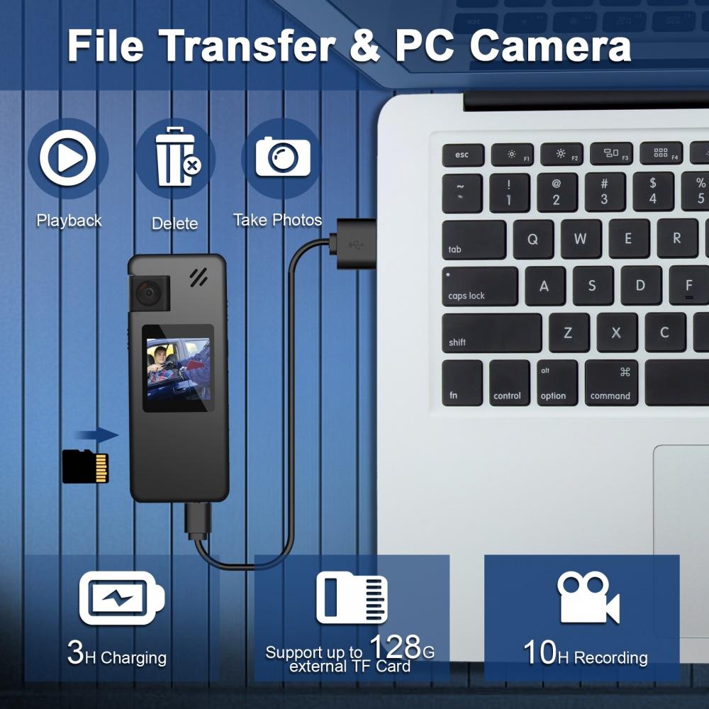 A32 Body Camera Digital Mini Full 1080P Screen Magnetic Night Vision BikeCam Sports Suport DV Card 128GB TF