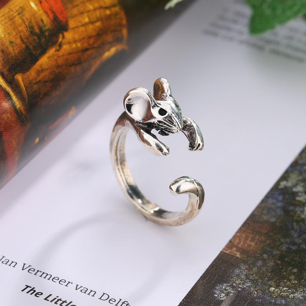 1 Kreativer Vintage Rat Verstellbarer Legierungsring - Einfach und Niedlich Hypoallergen und Umweltfreundlich Dekorative Accessoires Geschenke