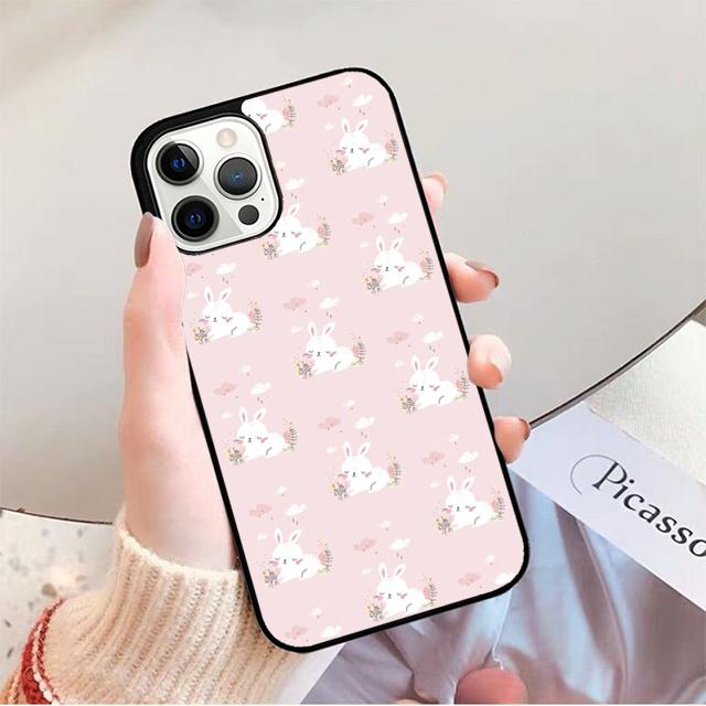 Cute Bunny Rabbit Phone Case For iPhone 17 Air 14 13 12 16Pro Max 15 Plus Max Cover Shell coque