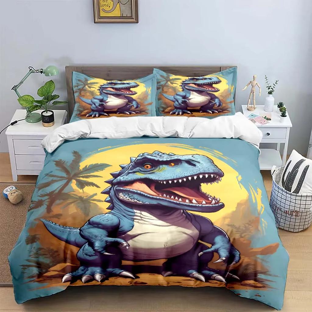 Mode 3D Dinosaur J-Jurassic Park Tryck Sängkläder Sängförsörjningsset Påslakan Sängöverkastset Sängklädesset Lyxgåva