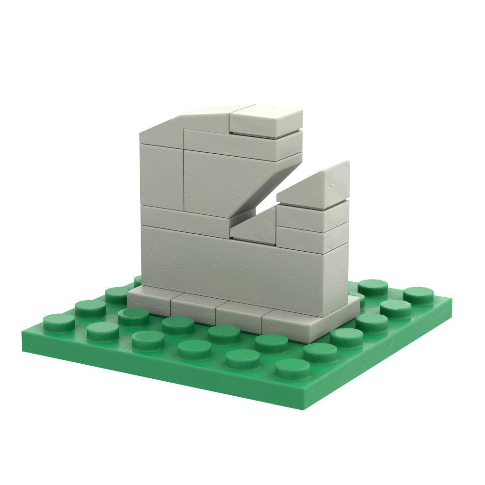 Small Particles Halloween Cemetery Pumpkin Splicing Assembly Fence Haunted House Scene Building Block Diy