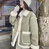 Corner Buckle Suede Fur Integrated Lamb Plush Jacket Women's New Winter Thickened Warm Cotton Clothes