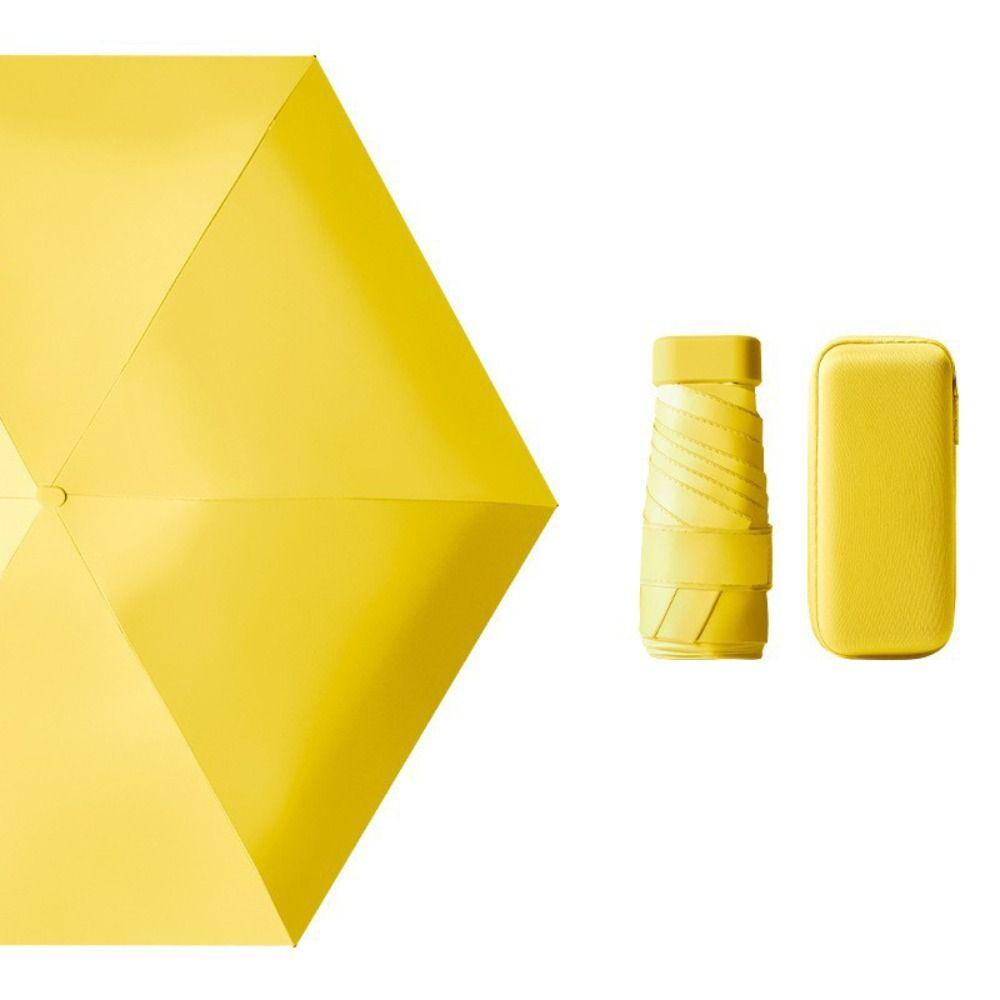 Compact Travel Rain Umbrella 6 Ribs Folding Pocket Umbrella Fast Dry Hand Operated Parasol  Women