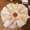 Hair Tie Embroidery Lace Fabric Bowknot Decor Hair Scrunchie High Elasticity No Damage
