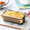 1PC Creative Rectangular French Fries Basket Snack Basket Fried Food Container with Handle Western Restaurant Snack Basket