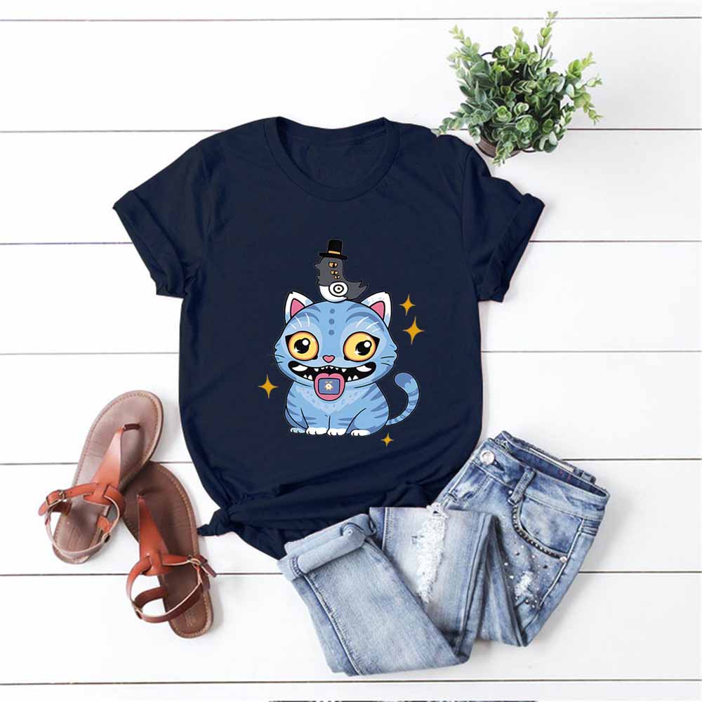 

Pattern Cartoon Print Fashion Short-sleeved Top Casual and Comfortable T-shirt Women 6XL