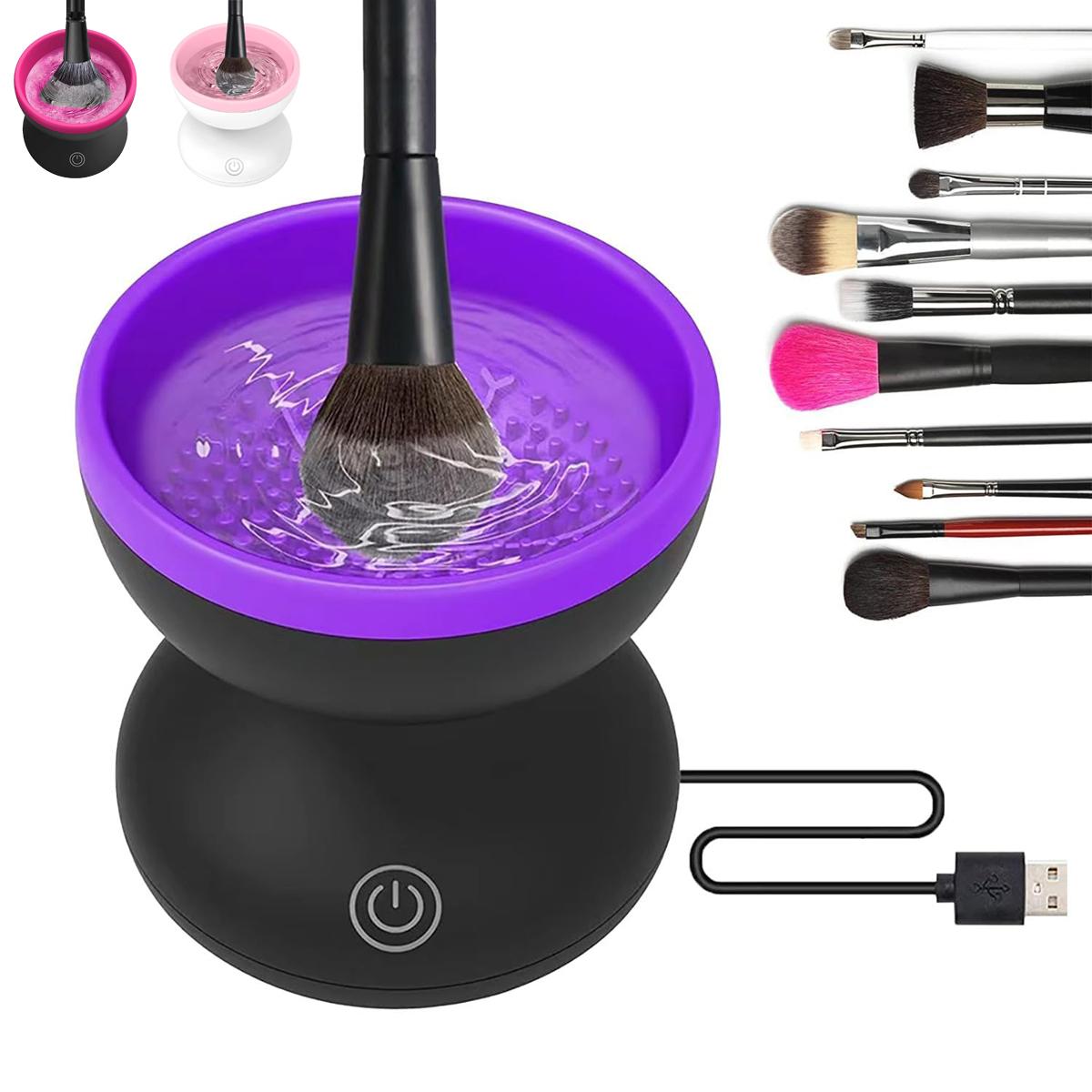

Электрический очиститель кистей для макияжа, портативный электрический очиститель кистей для макияжа, автоматическая USB-машина для быстрой очистки косметических кистей, инструменты для ее подарков розовый