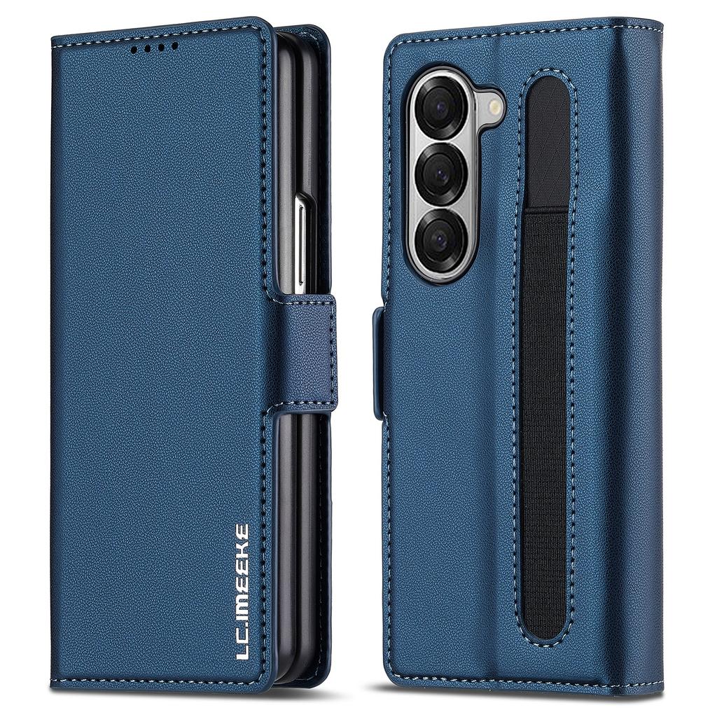 LC.IMEEKE L1 For Samsung Galaxy Z Fold6 5G Stand Case Texture PU Leather Wallet Phone Cover