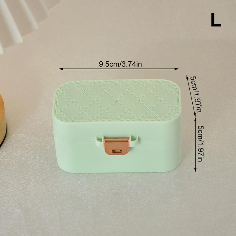 Mini Jewelry Storage Box Portable Home Travel Earrings Necklace Storage Case For Women Ring Organizer With Mirror Display Case