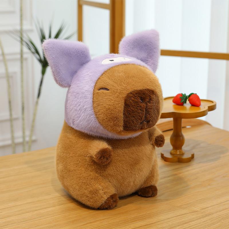 Transform Into a Kapibara Doll Capybara Plush Toy Headgear Doll Doll for Girls' Birthday Gifts