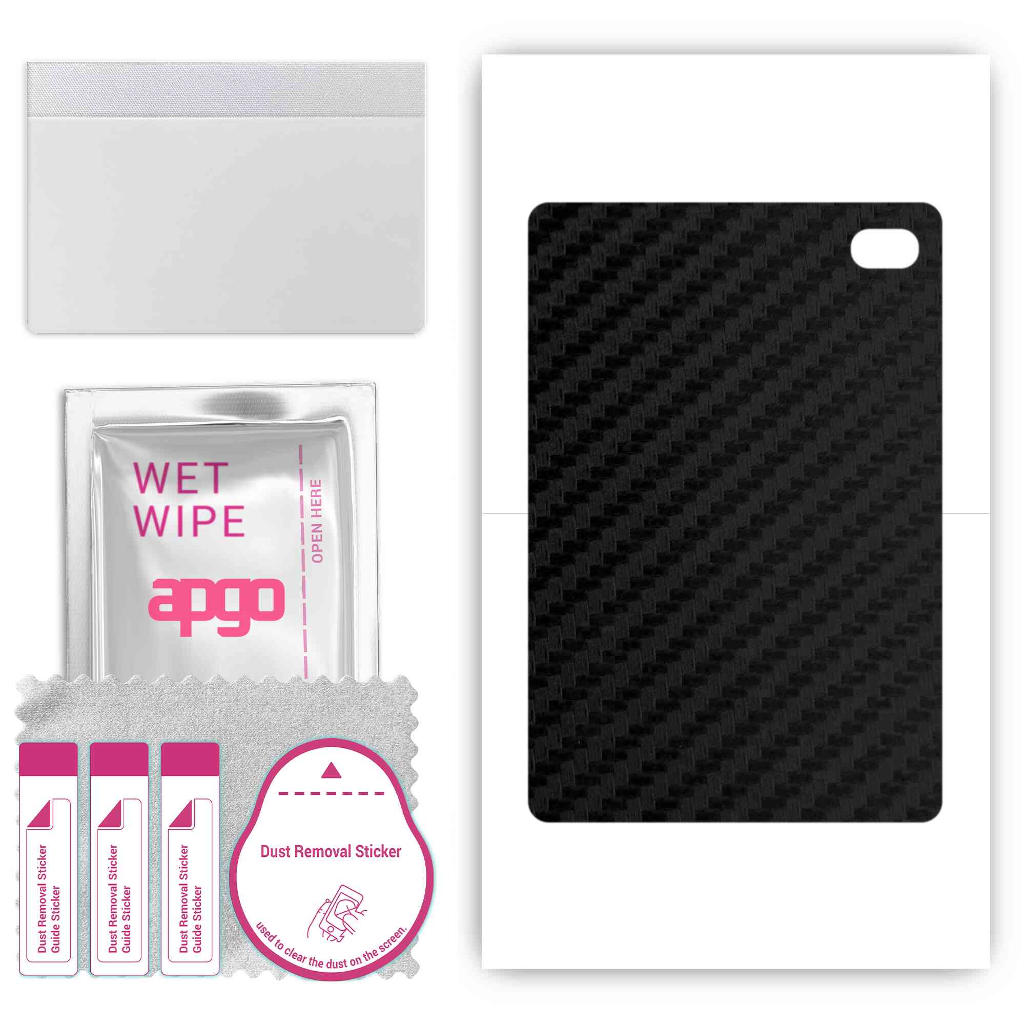 

apgo Protective Skin Sticker for the back compatible with Asus Adolpad P030, Wrap Film, Foil, Vinyl - Pattern Carbon Black