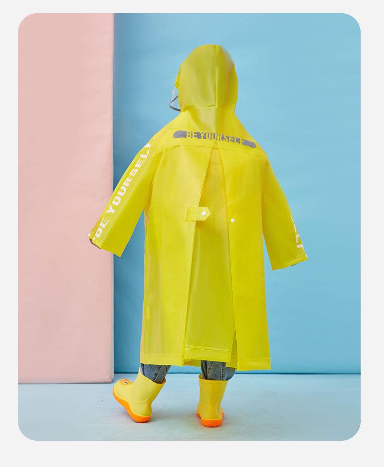 Kids' Academy Style Cartoon Raincoat with Invisible Backpack Feature